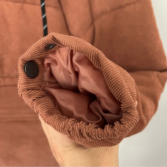Pulse Corduroy Puffer Jacket Terracotta Medium Coat Parka Oversized Hooded - Picture 7 of 14